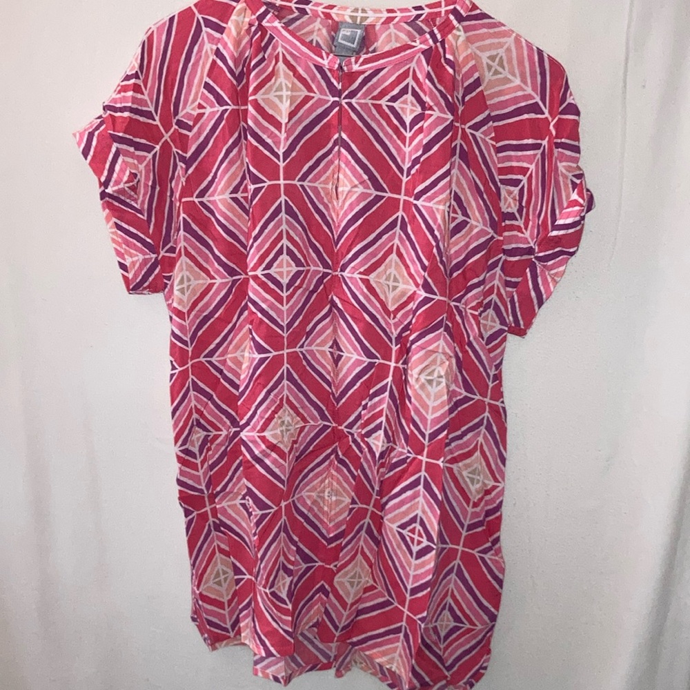 NWT Vibrant Pink Geometric Women's Tunic